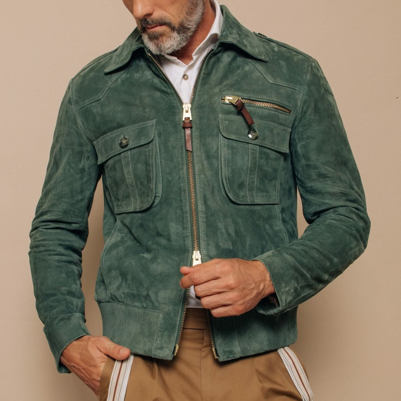 Tucker | Stylish Zipper Suede Jacket