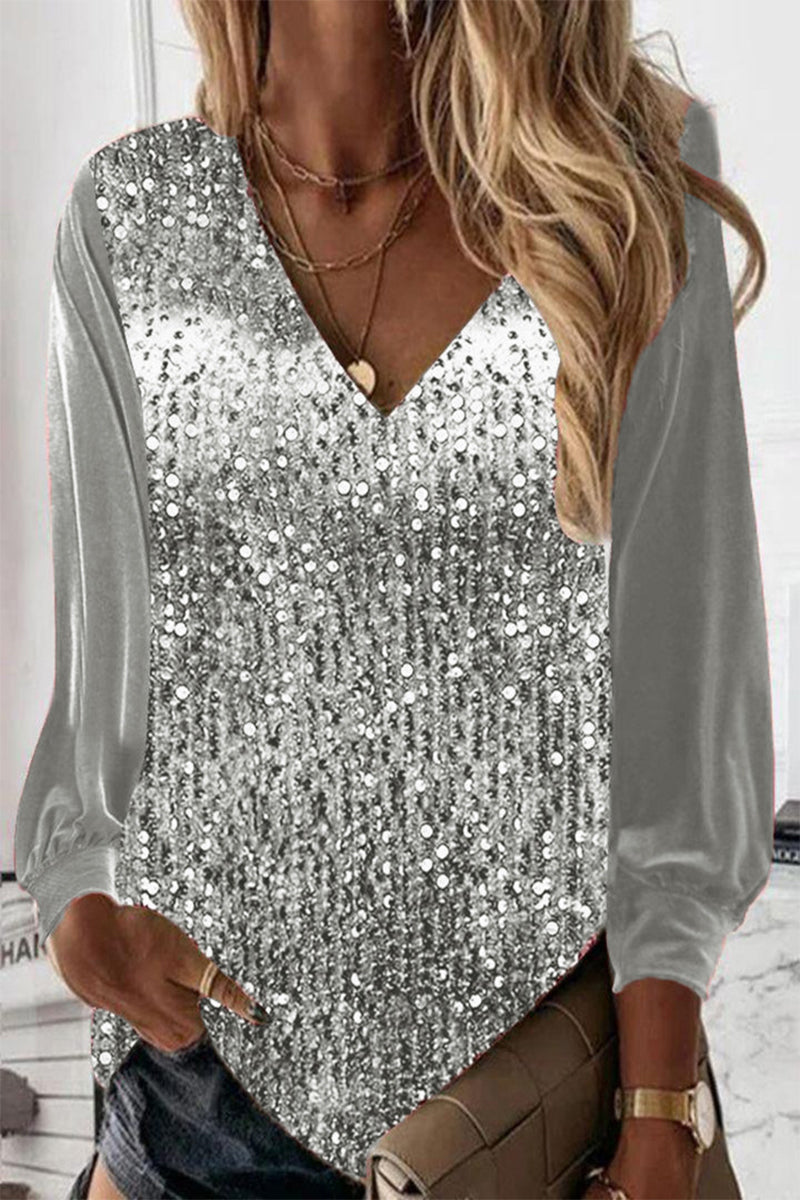 Carly | Simple Blouse with Glitter