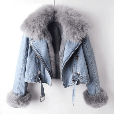 Sienna |  Elegant Denim & Fur Jacket