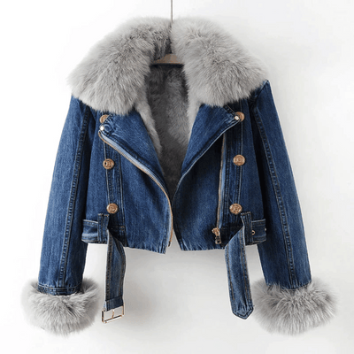 Sienna |  Elegant Denim & Fur Jacket