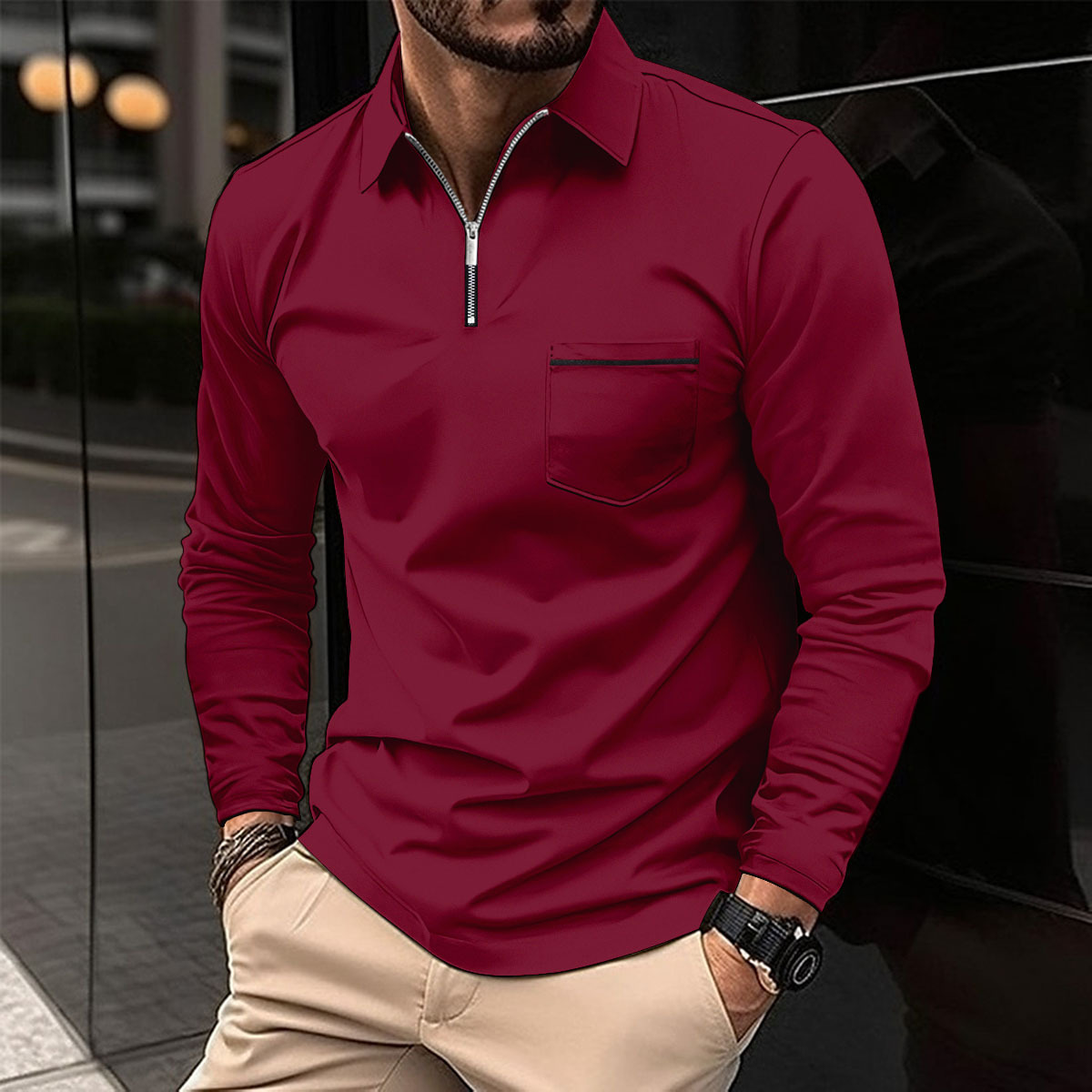 Tyler | Fashionable Long Sleeve Polo Shirt