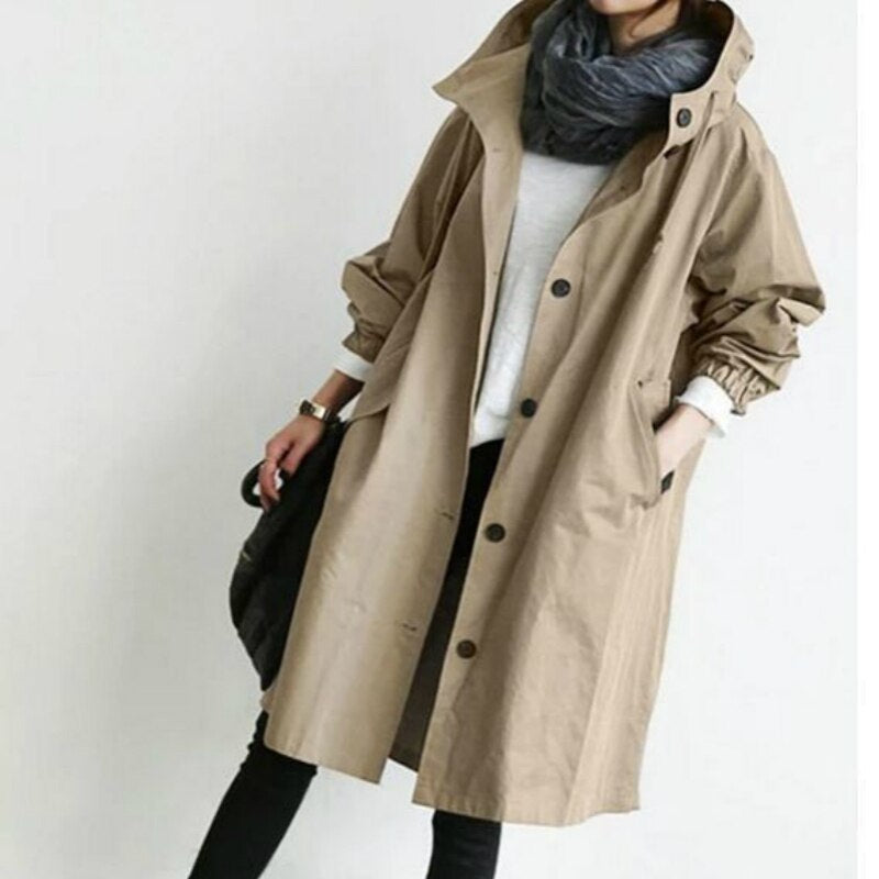 Olivia | Fashionable Long Trench Coat