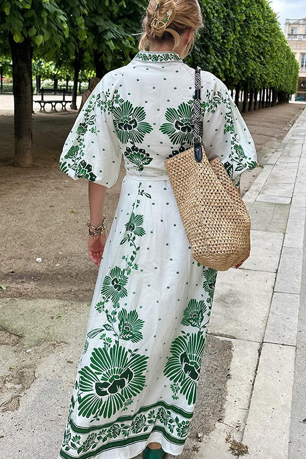 Amy | Unique Print Long Sleeve Maxi Dress