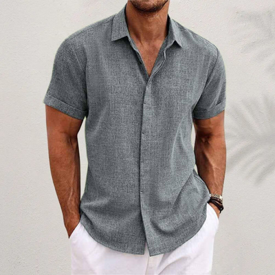 OLIVER | SHORT-SLEEVED SHIRT MADE OF COTTON AND LINEN