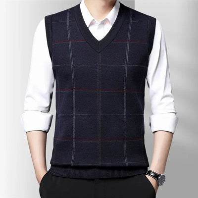 Academic Checkered Kinit Vest - Cross & Crown Cross & Crown