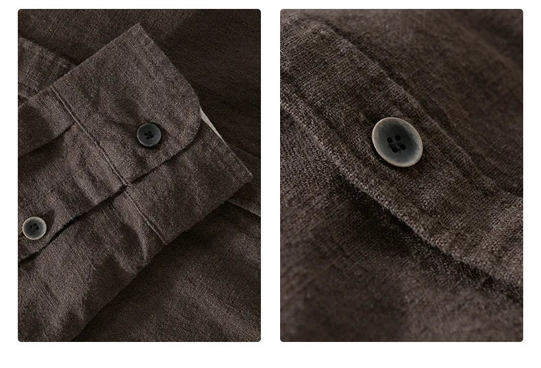 David | Round neck linen shirt