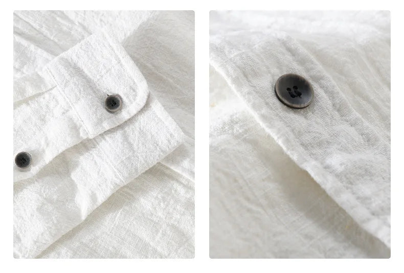 David | Round neck linen shirt