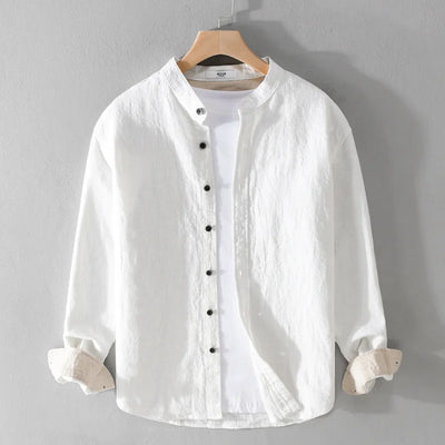 David | Round neck linen shirt