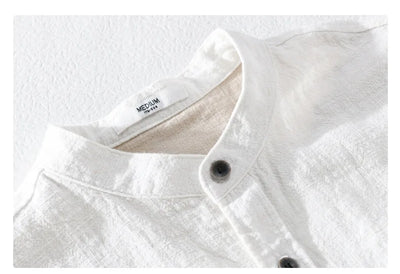 David | Round neck linen shirt