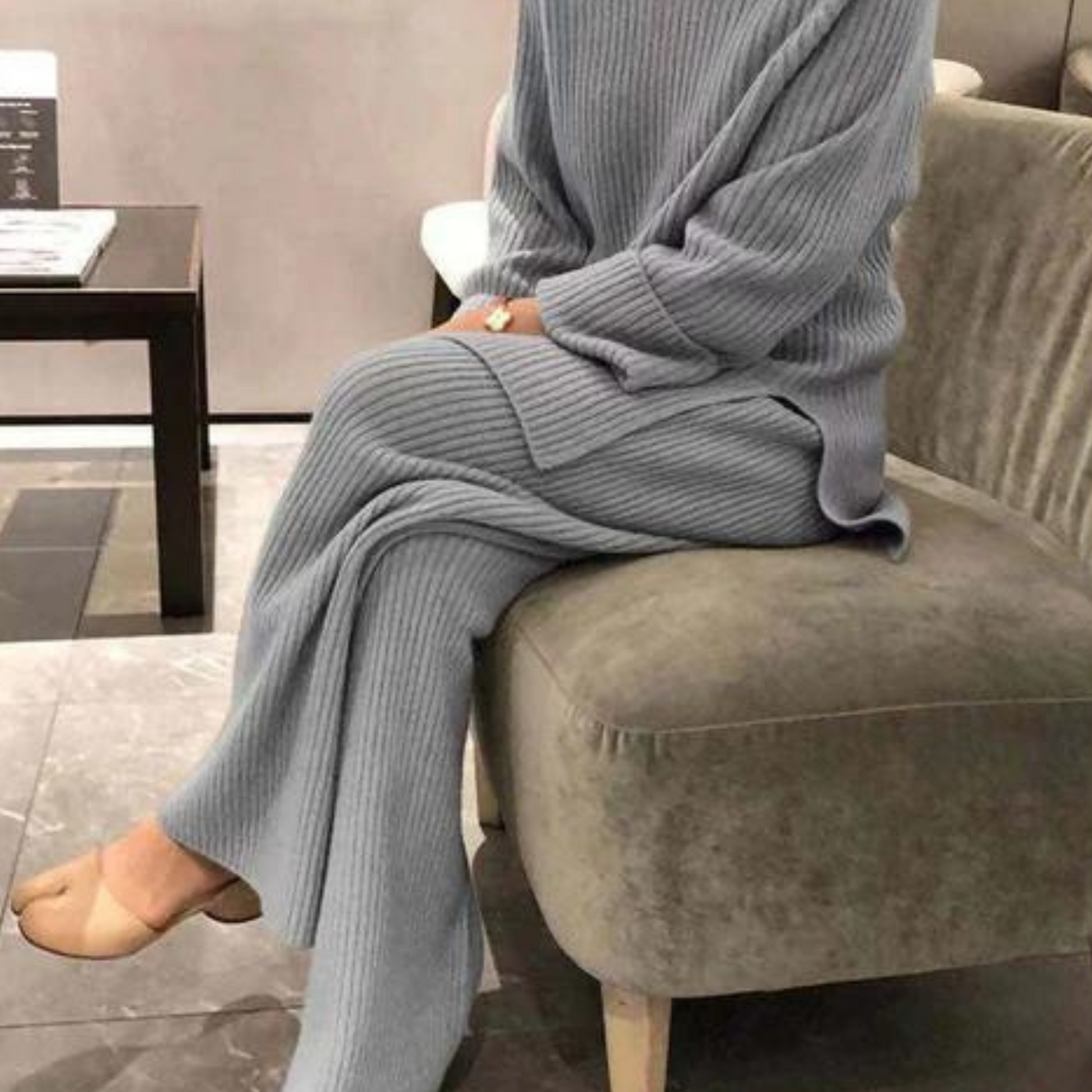 Eva | Casual knitted jumper and trousers set