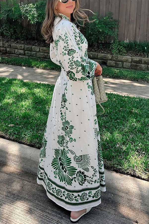 Amy | Unique Print Long Sleeve Maxi Dress