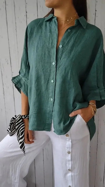 Daniela | Cotton and linen casual shirt